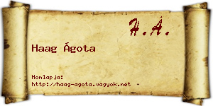 Haag Ágota névjegykártya